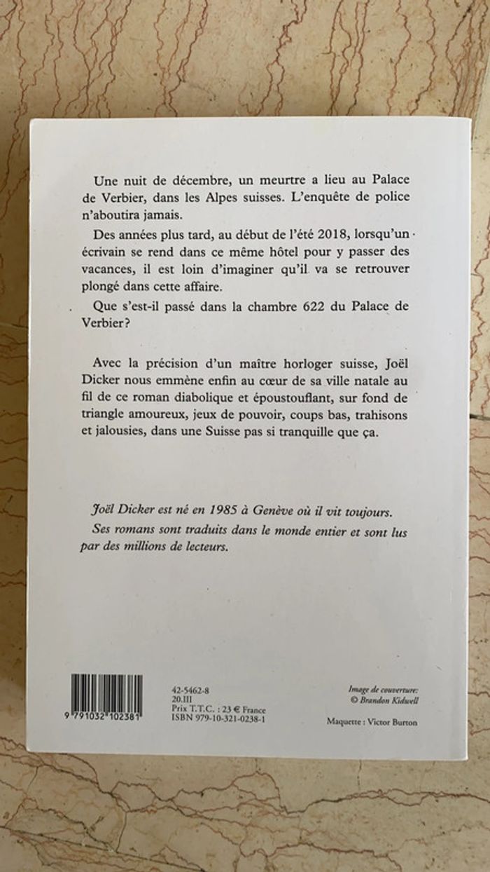 Livre « L’Enigmes de la chambre 622 » Joel Dicker - photo numéro 2