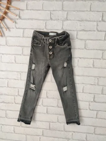 Jean skinny gris effet usé – Zara – Taille 7 ans