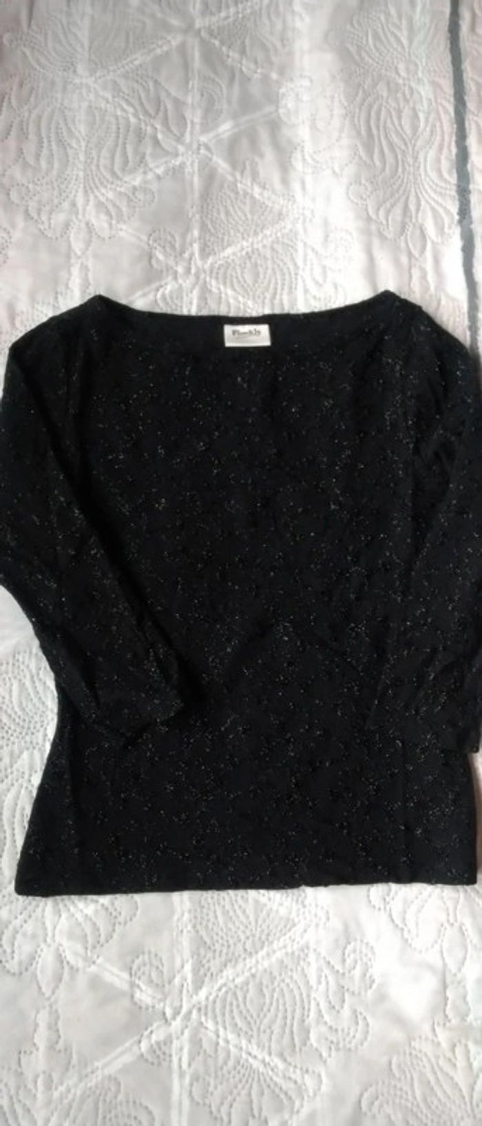 Haut noir avec broderies scintillantes vintage femme 36 pimkie - photo numéro 2