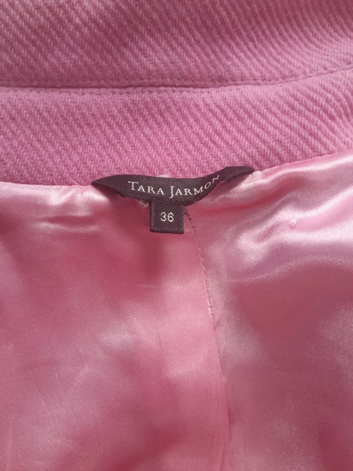 Tres beau manteau rose tara jarmon modèle mangua en laine - photo numéro 6