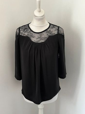 Blouse noire et dentelle Claudie Pierlot S