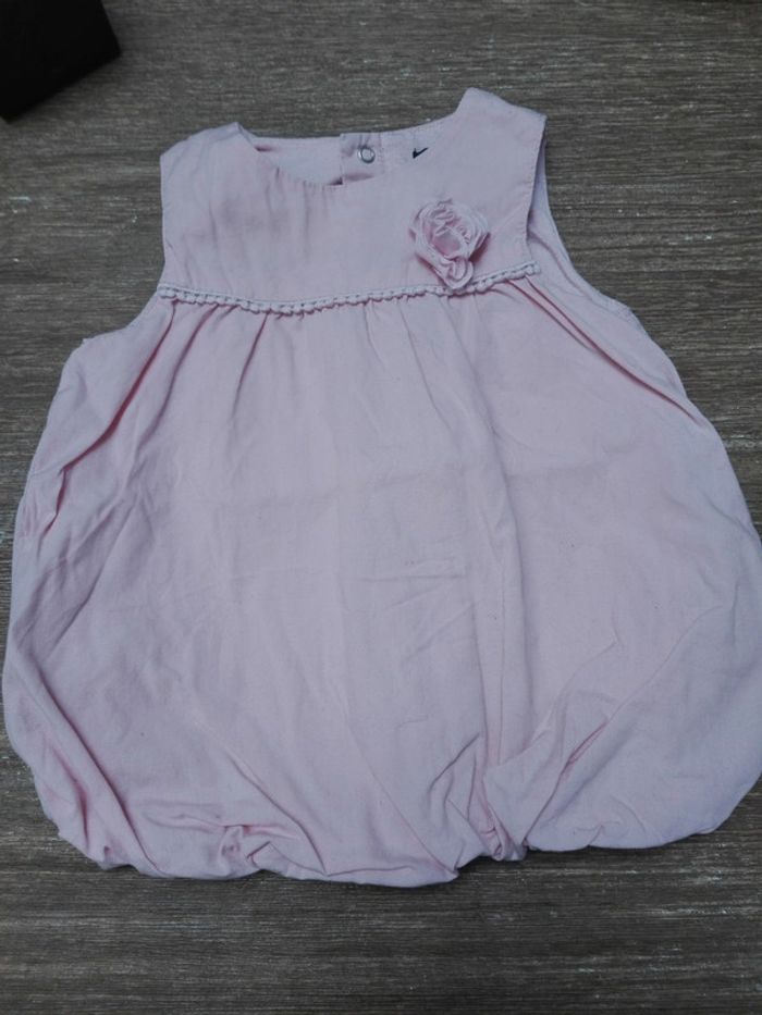 Robe boule cérémonie mariage rose pâle fleurs Kiabi bébé fille 6 mois