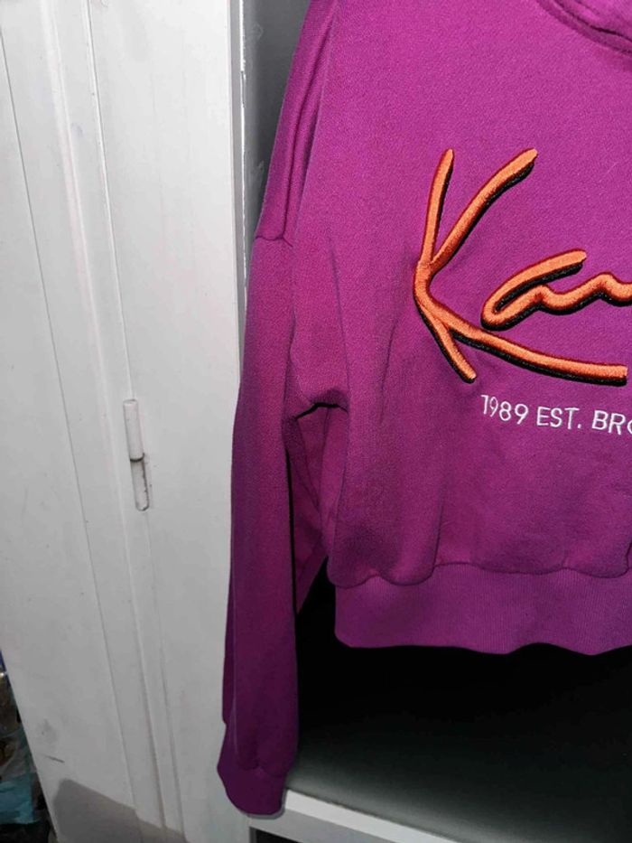 Sweat à capuche Karl Kani violet brodé M, style urbain - photo numéro 4
