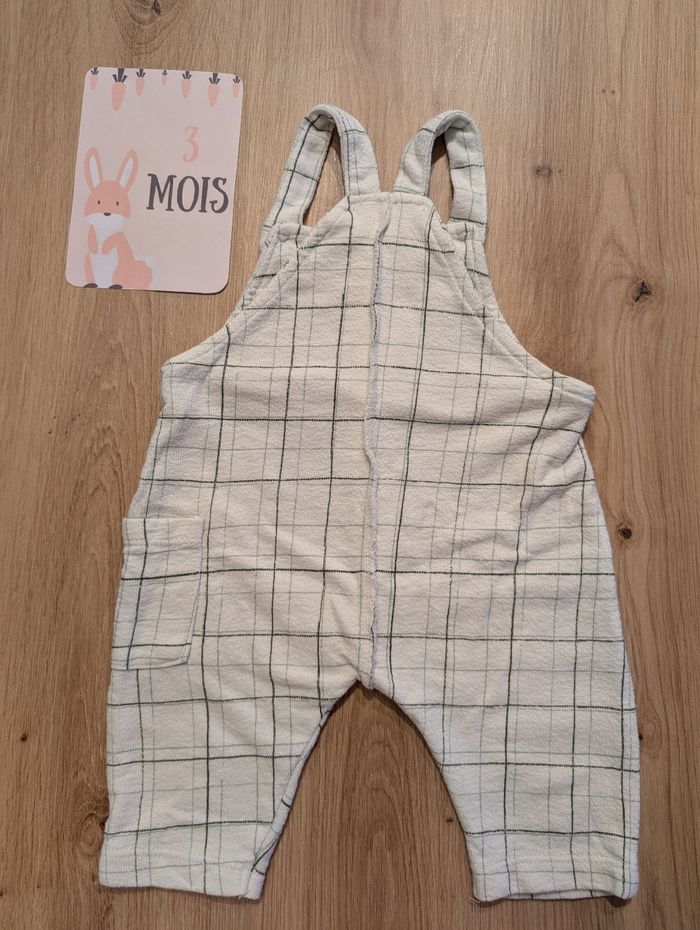 Salopette blanche à carreaux, 3 mois, Zara - photo numéro 2