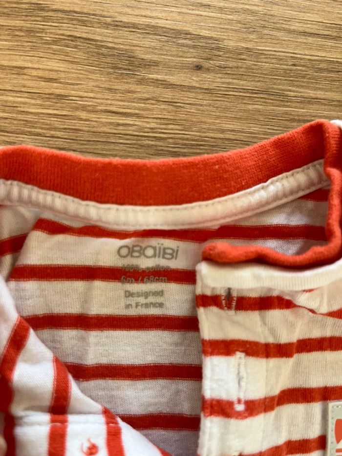 Ensemble short et t-shirt orange okaidi 6 M - photo numéro 6