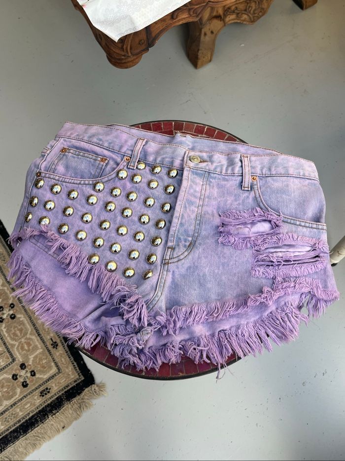 Short tie dye violet cloux grunge tumblr festival coachella runwaydreamz