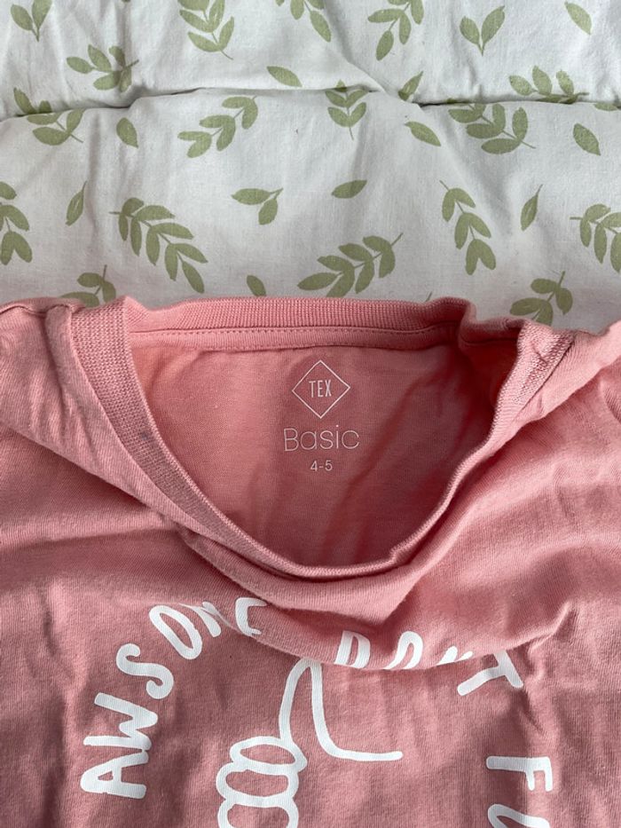pyjama 2 pièces en coton rose 4/5 ans tex neuf avec étiquette - photo numéro 5
