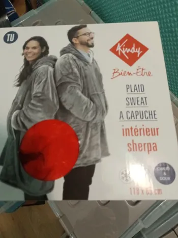 Plaid sweat à capuche sherpa rouge