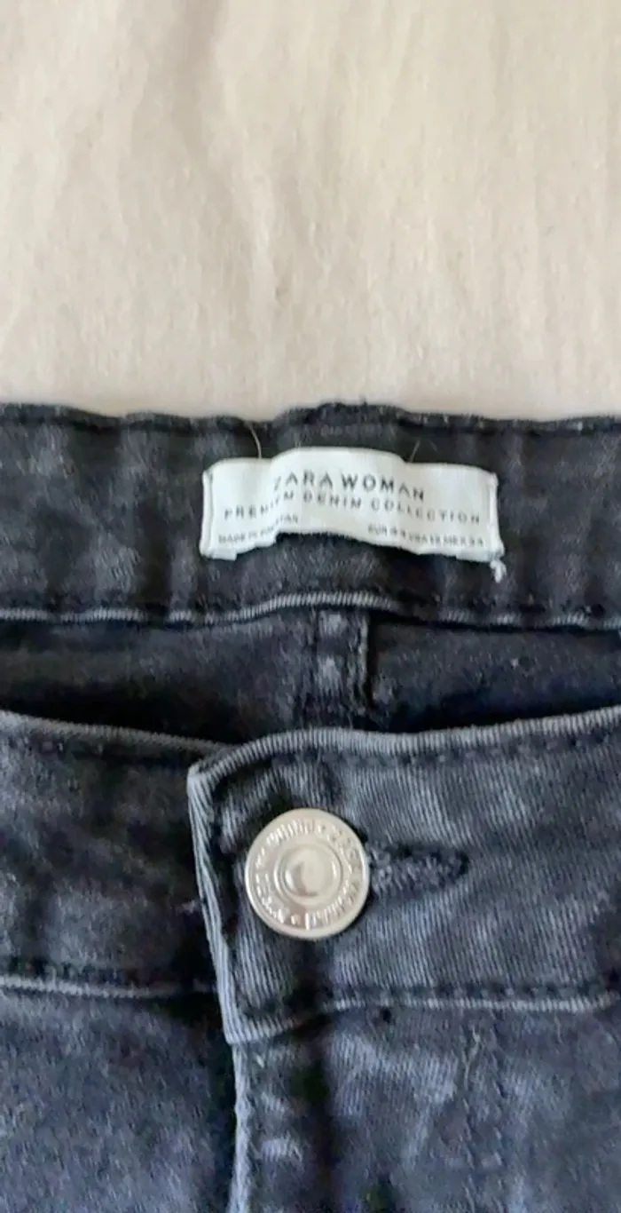 Jean slim noir délavé Zara - photo numéro 7