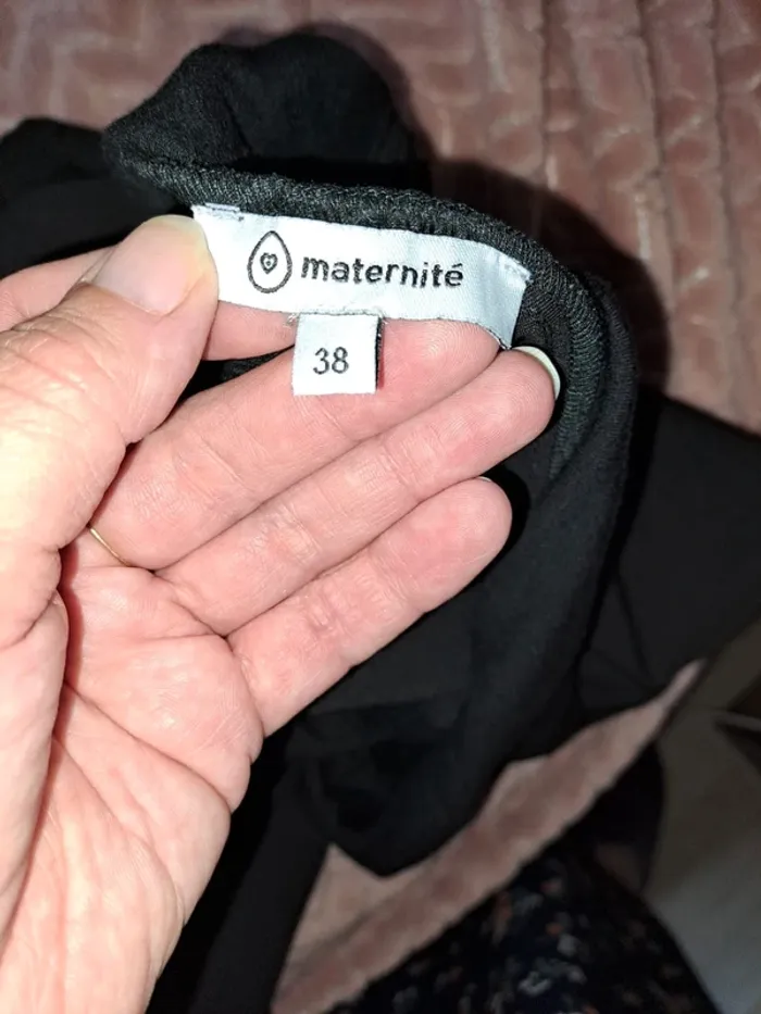 Pantalon de grossesse porté 1 fois 38 noir maternité ttbe - photo numéro 5