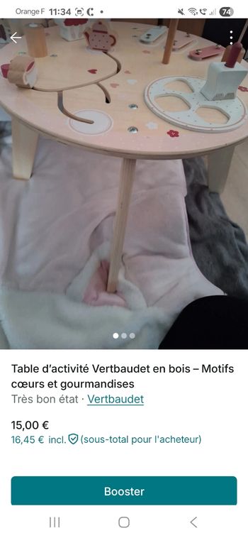 Table d’activité Vertbaudet en bois