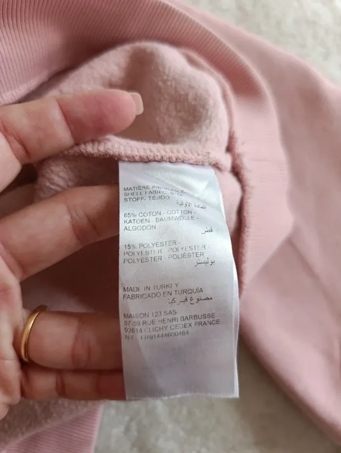 Sweat pull rose Maison 123 inscription Love S - photo numéro 9