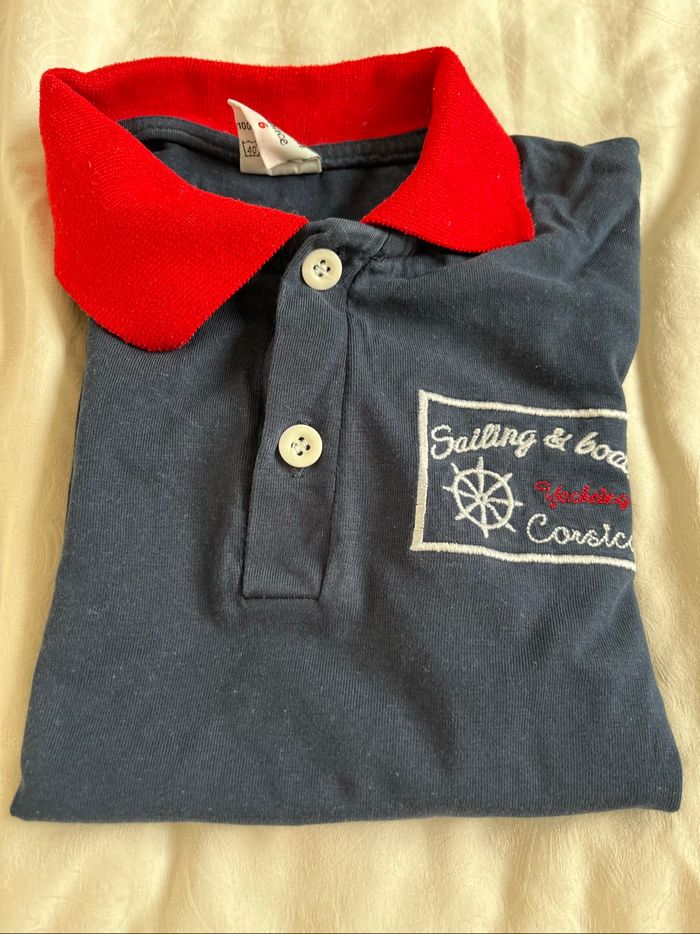 Polo Fantasy bleu marine Corsica 6A TBE - photo numéro 5