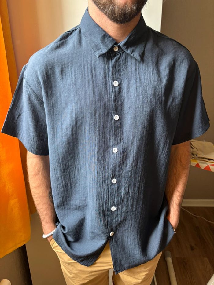 Chemise bleu marine fluide