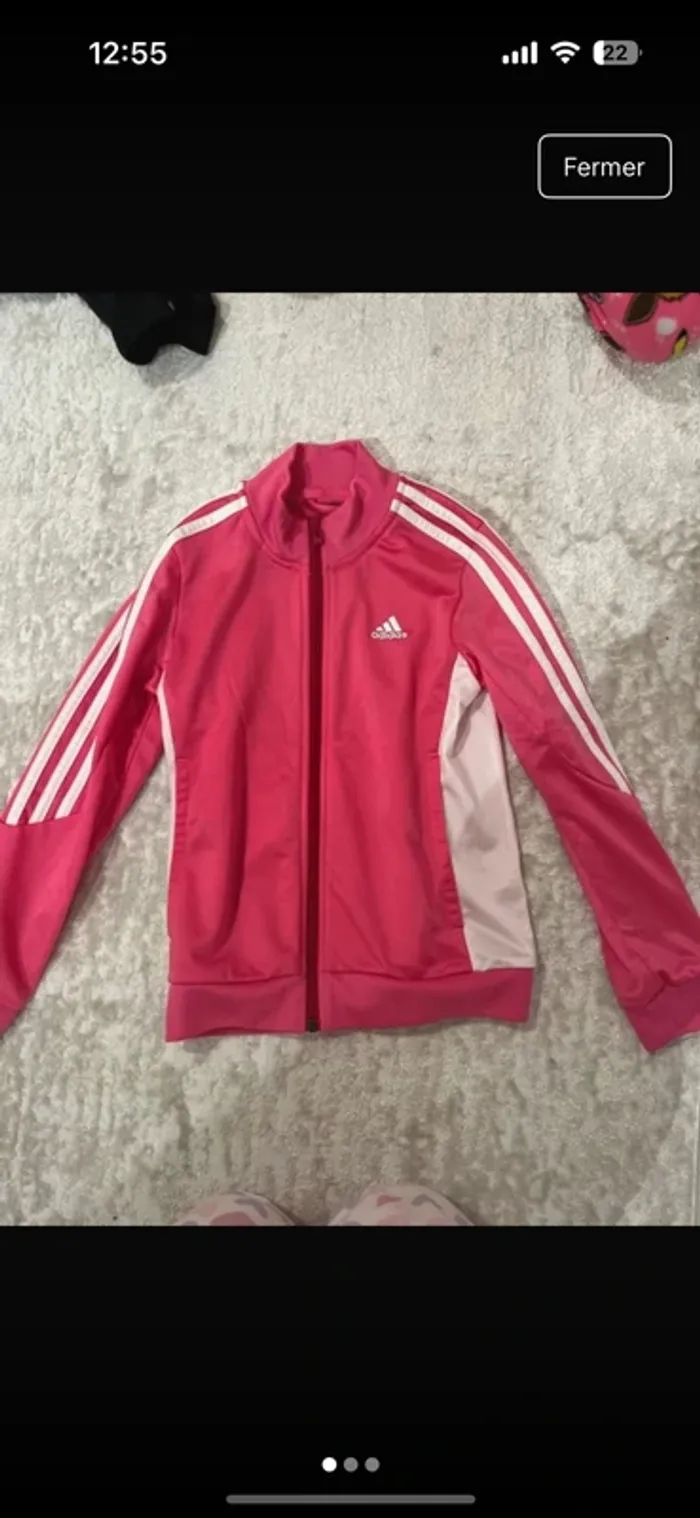 Veste rose adidas 8 ans