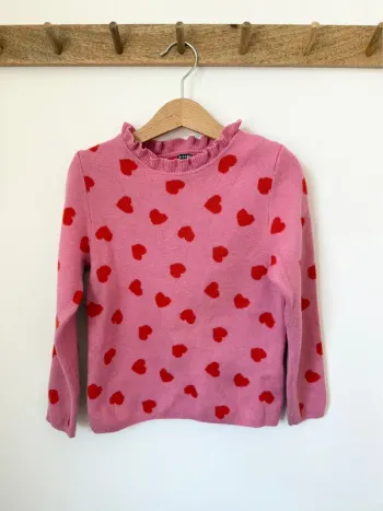 Pull en maille serré motifs cœur Kiabi