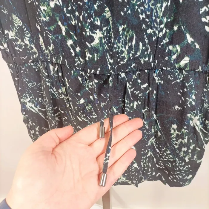 Robe fluide IKKS noire imprimé abstrait taille 40 manches courtes A510 - photo numéro 7