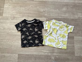 Lot 2 T-shirt imprimés dinosaures 🦕 3/6mois neuf
