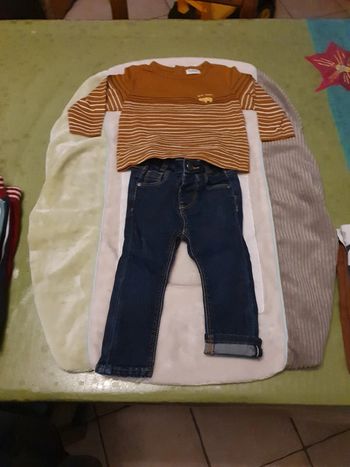 Jean et tee-shirt ML TAO 6 mois