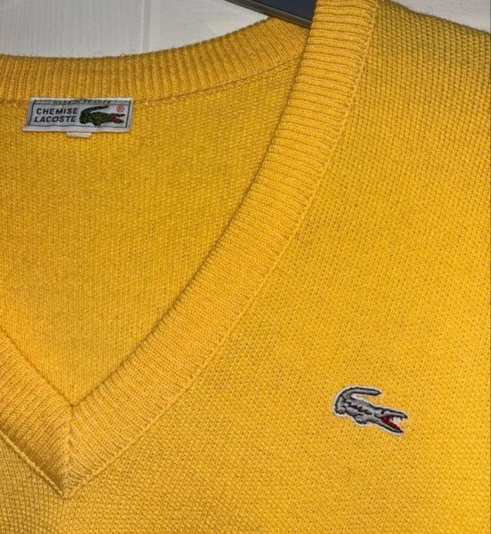 💛Pull Vintage Comme Neuf Lacoste Jaune Pâle/ Moutarde - Taille M(38/40) - photo numéro 3