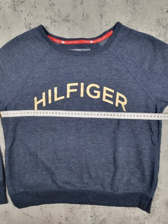Sweat Tommy Hilfiger bleu chiné – Taille M Femmes (mesures en photos) - photo numéro 10