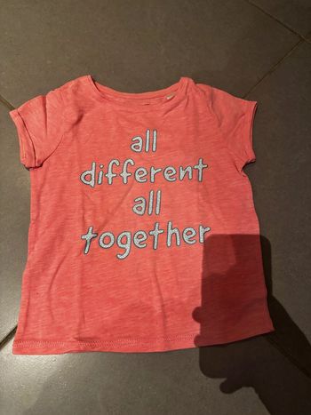 T shirt manches courtes - Okaidi - All différent All together - Rose - 6 ans