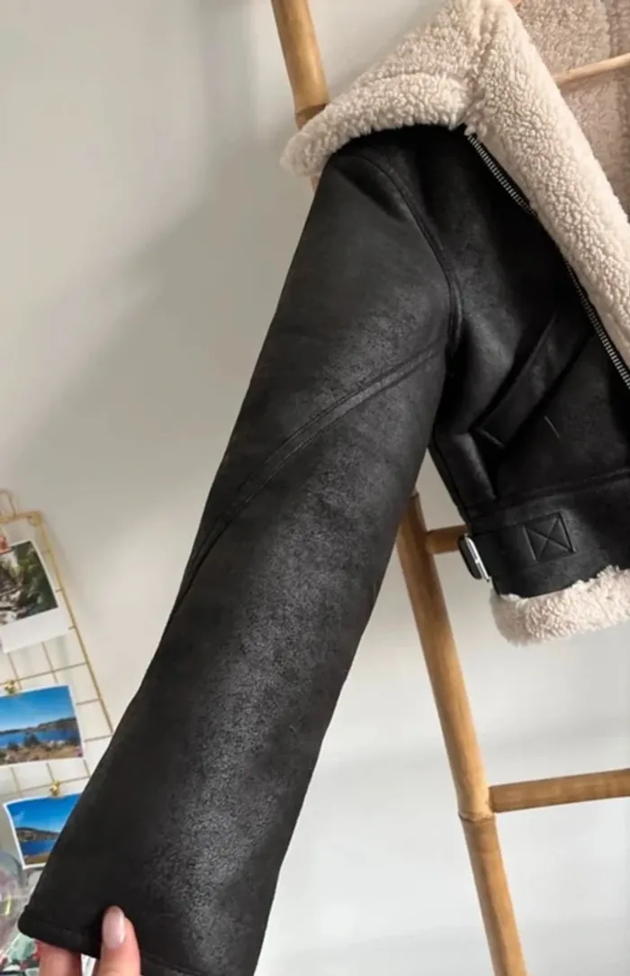 Manteau court fausse fourrure Mango taille XS - photo numéro 5
