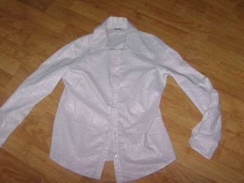 Chemisier DAMART beige blanc argenté taille M TBE