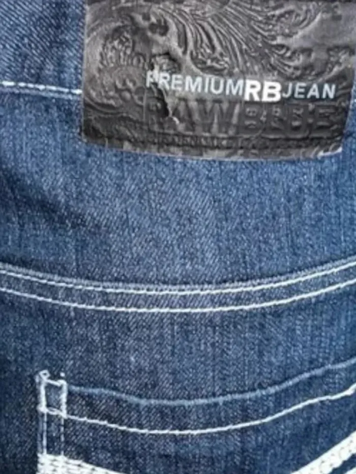 Jean Raw Blue ,coupe droite jambe large ,taille haute ,extensible - photo numéro 9