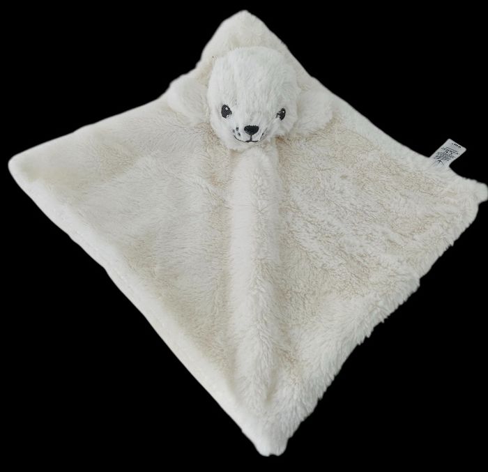 ❤️  B6250 TEX Baby Doudou Mouchoir Plat Otarie Phoque Blanc