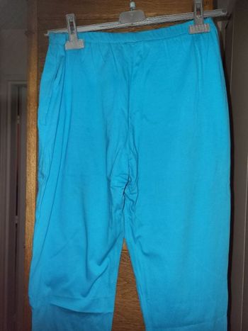 pantalon pyjama bleu turquoise t 42 ,