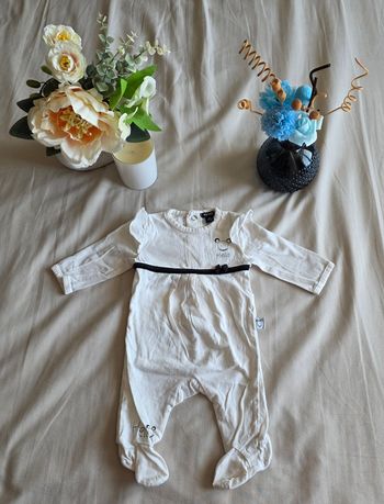 Kiabi Pyjama une pièce Coton Blanc Très bon état 1 Mois