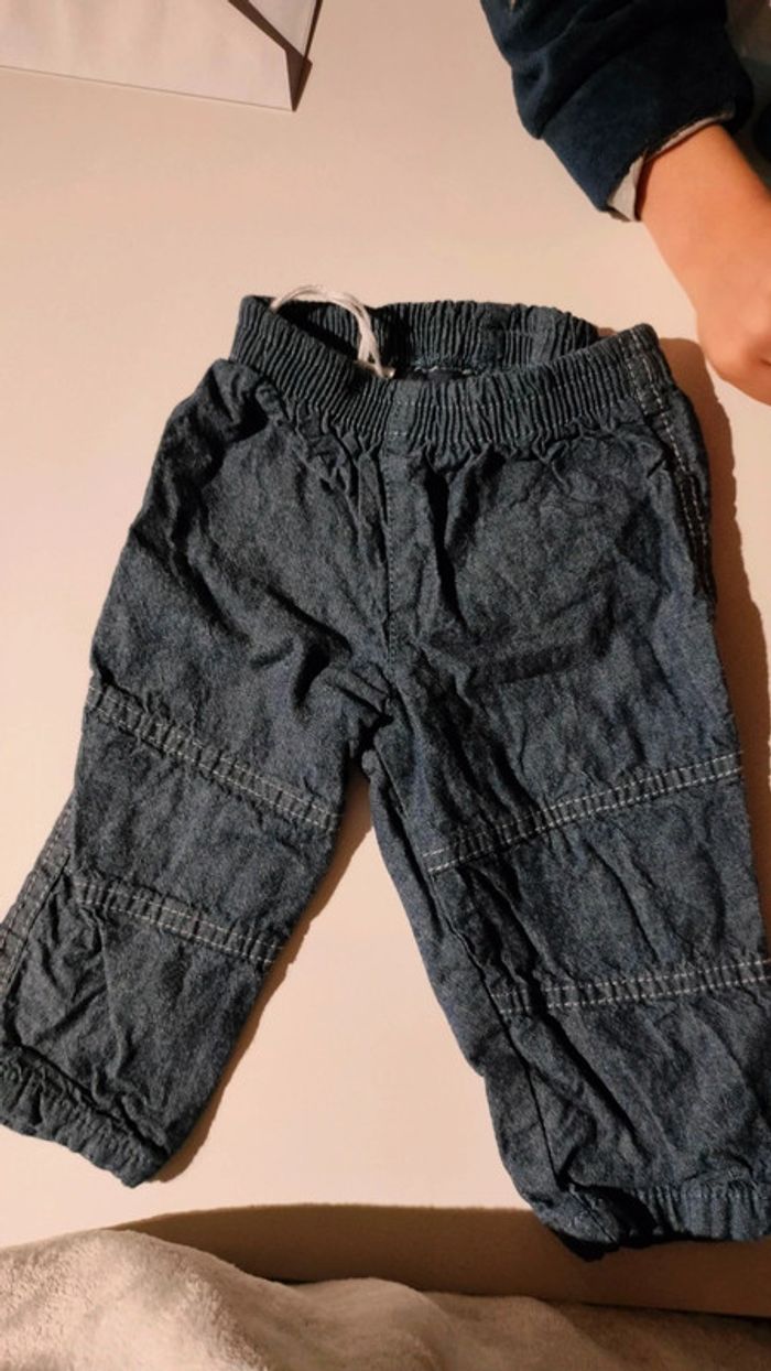 Lot 4 pantalons doublés jersey garçon 6 mois - photo numéro 3