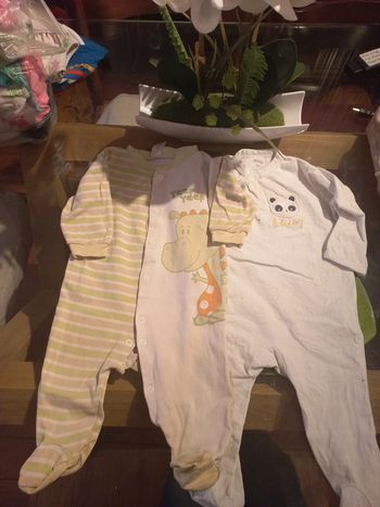 Lot2 pyjamas 6 mois bébé garçon coton ouverture devant