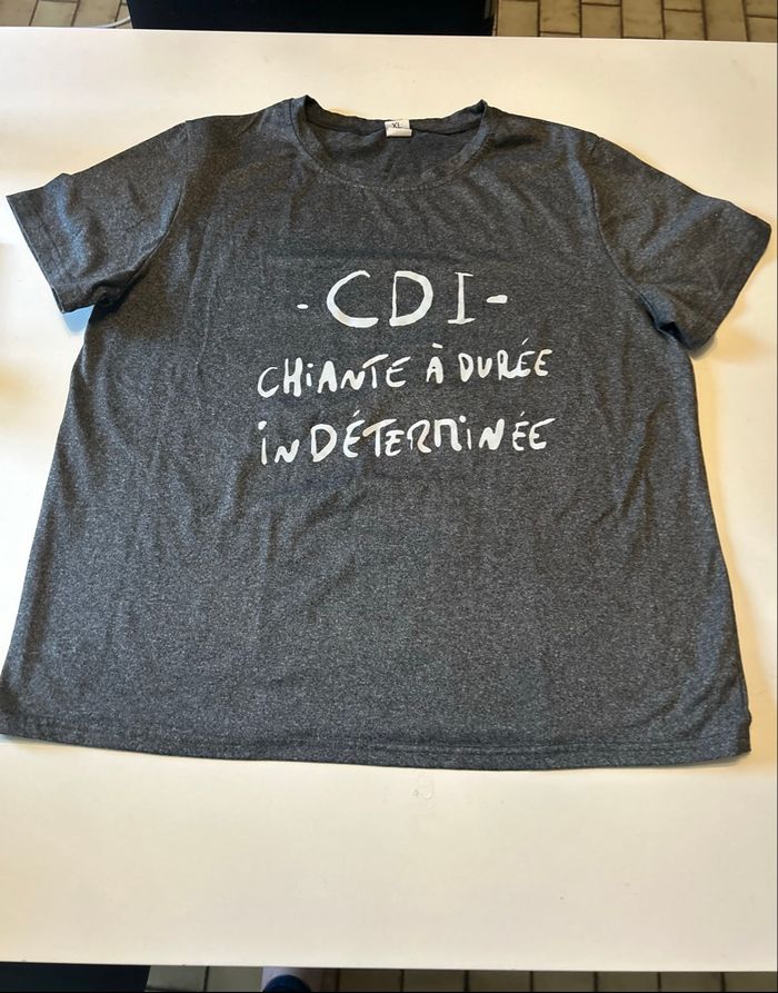 T-shirt manches courtes pour femme NEUF taille XL couleurs gris et blanc - photo numéro 4