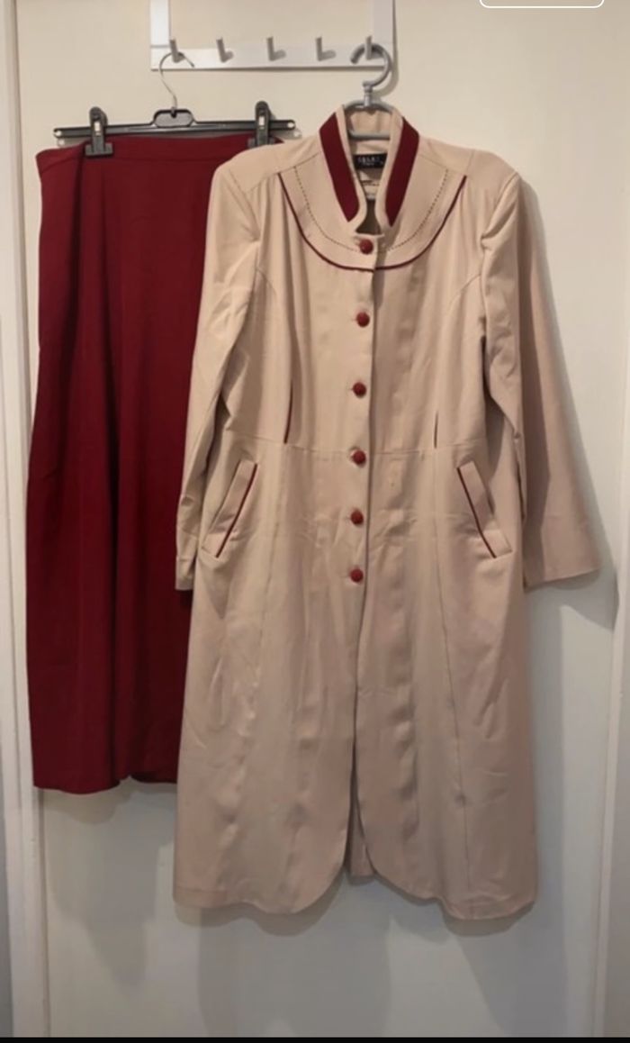 Ensemble tailleur femme veste longue + jupe - photo numéro 2