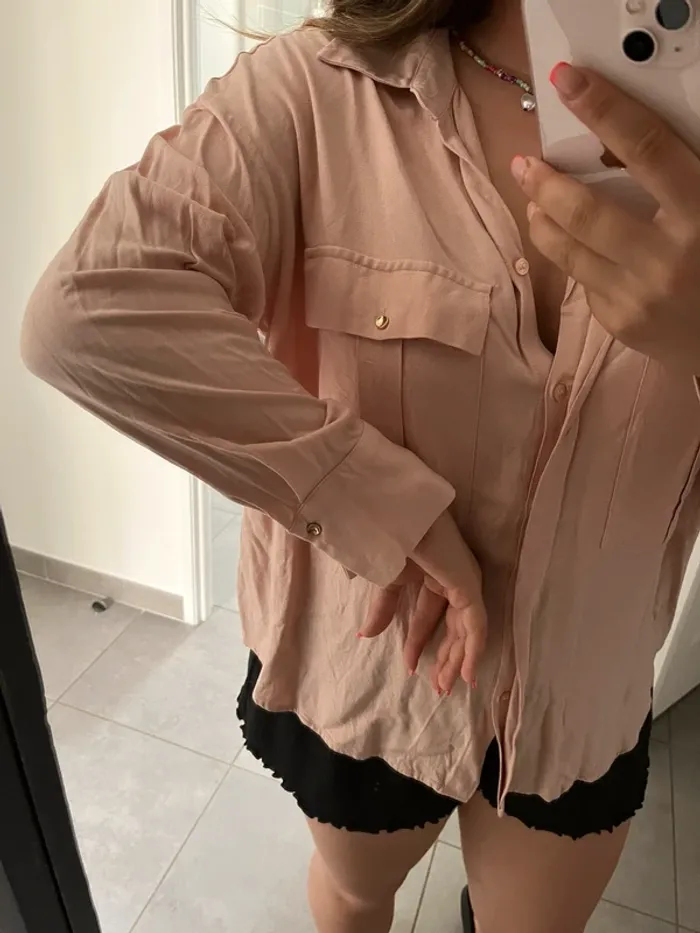 Blouse chemise rose - photo numéro 3