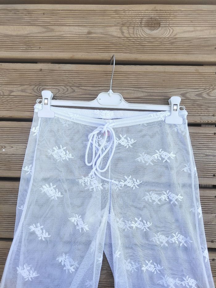 Pantalon Transparent à Fleurs blanc – Taille M – Sexy Lingerie & Fashion - photo numéro 3