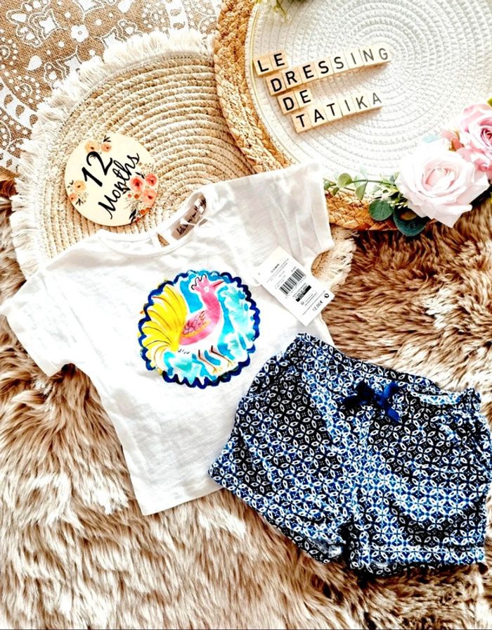 Ensemble short 12mois bébé fille