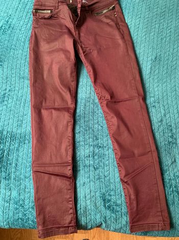 Pantalon Bordeaux effet brillant