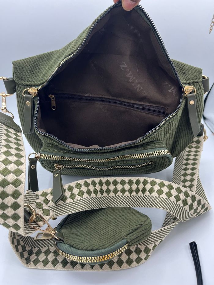 Sac banane bandoulière velours - photo numéro 4