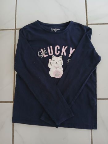 Pull fin en coton fille taille 10 ans marque inextenso  couleur marine,blanc,rose