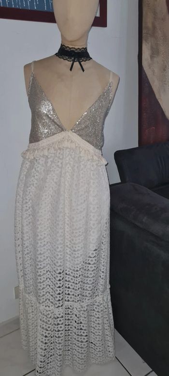 Robe abito longue brodée vintage