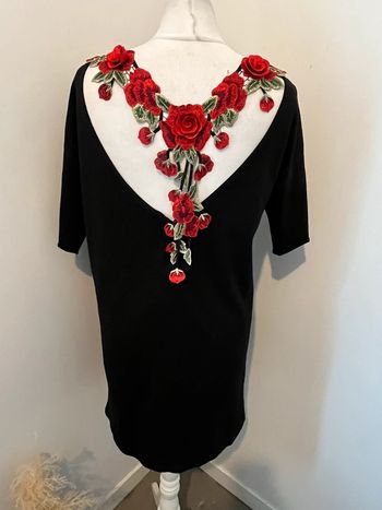 Robe noire fleurs dos asos XS