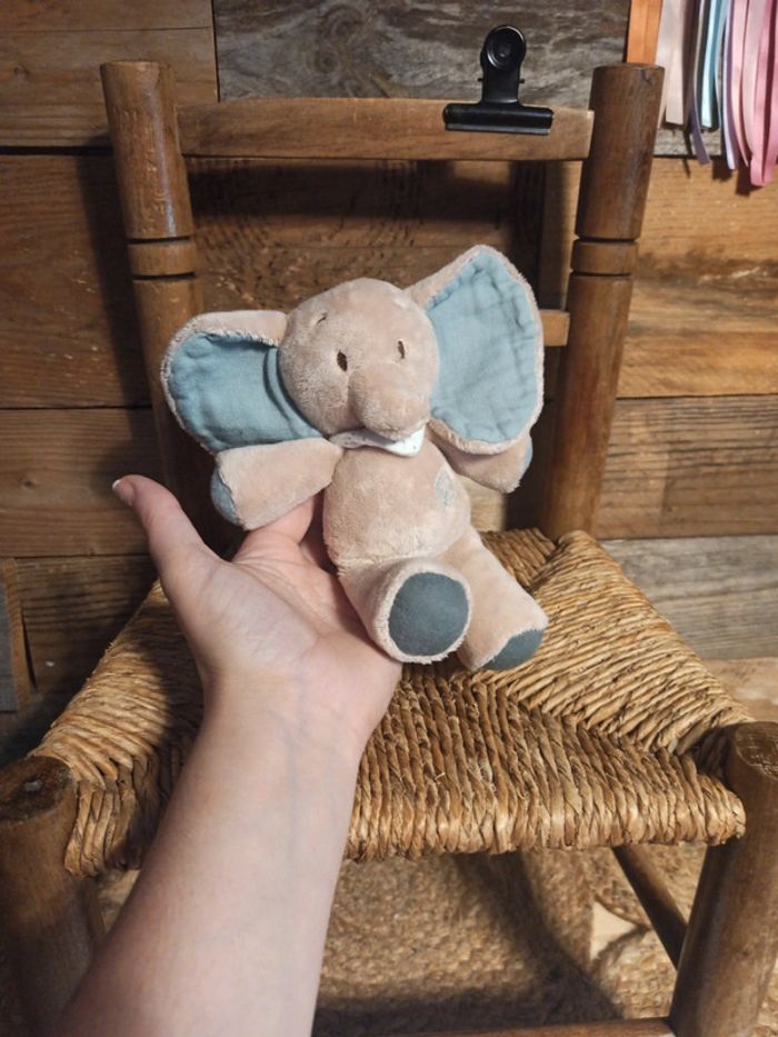 Peluche éléphant Nattou hochet tbe - photo numéro 5