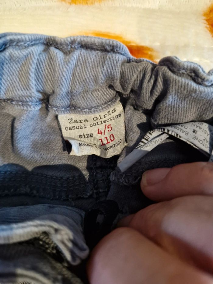 Pantalon fille zara girl 4/5 ans gris - photo numéro 4