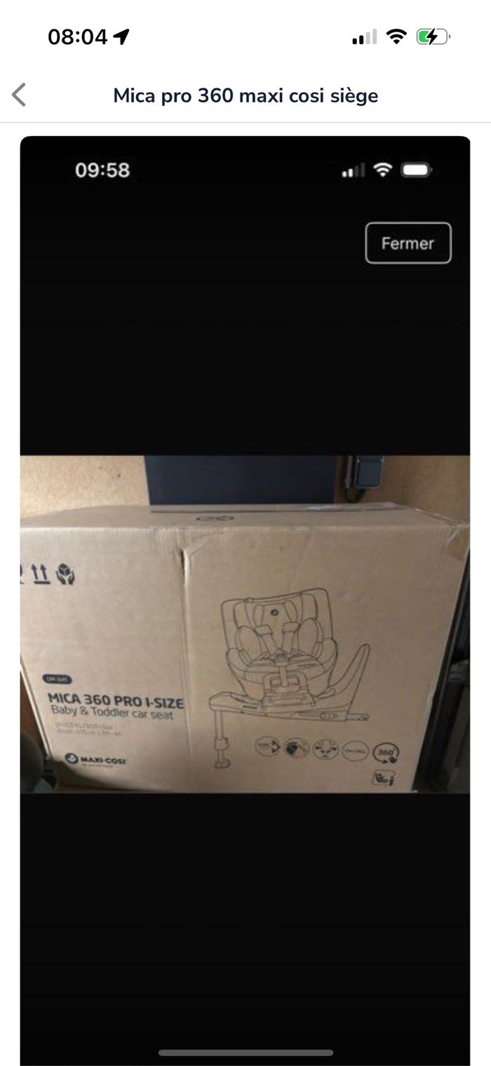 Siège neuf maxi cosi mica pro 360 I size