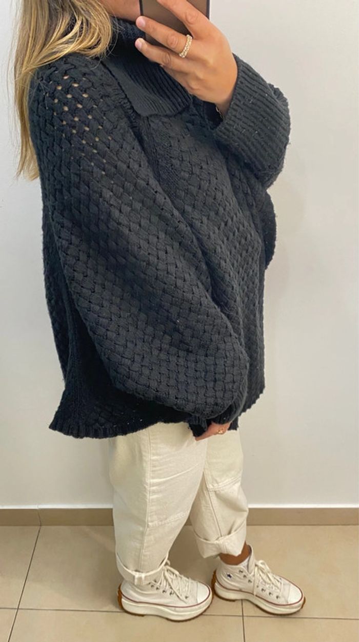 Superbe Pull Poncho  Noir Taille L-XL - photo numéro 6