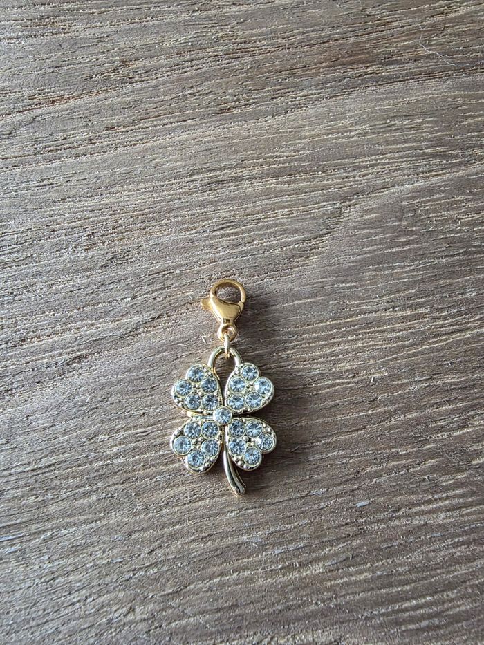 Charms Trèfle ' Zircom - Doré - photo numéro 1