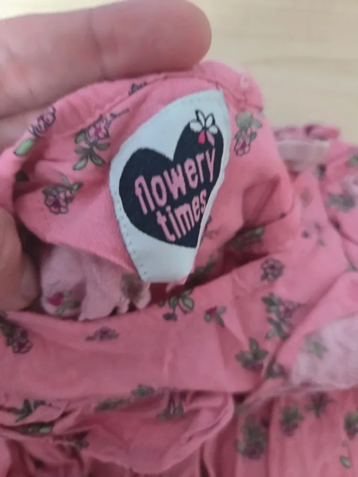 Robe 2ans fille rose a fleurs - photo numéro 3
